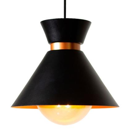 Imagem de Lustre Decorativo Mini Berlim Preto Com Cobre 15cm