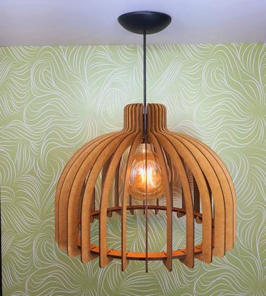 Lustre Grande Sala De Estar Pendente Rústico Decorativo 40cm - Fábrica de Utilidades Imagem de Lustre Grande Sala De Estar Pendente Rústico Decorativo 40cm