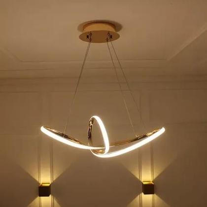 Imagem de Lustre Infinito Cor Dourado Moderno 35w Bivolt Muda De Cor
