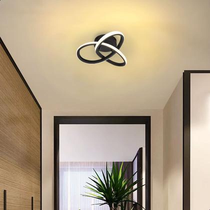 Imagem de Lustre Led Fundamentum Singapura Curvas Mini 22w Preto com Controle