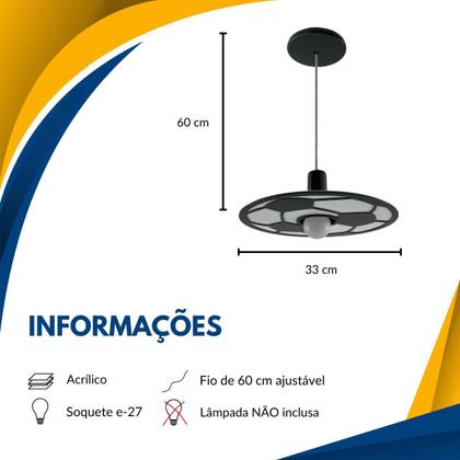 Imagem de Lustre Luminária Infantil Bola de Futebol Quarto Menino Decoração Esporte Teto Pendente p LED