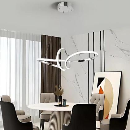 Imagem de Lustre Luminaria Pendente Led De Teto Moderno para Sala Quarto Loop 45w 3 Em 1 Bivolt