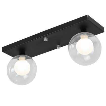Imagem de Lustre Luminária Retangular Duplo Preto Harmony Bolinha