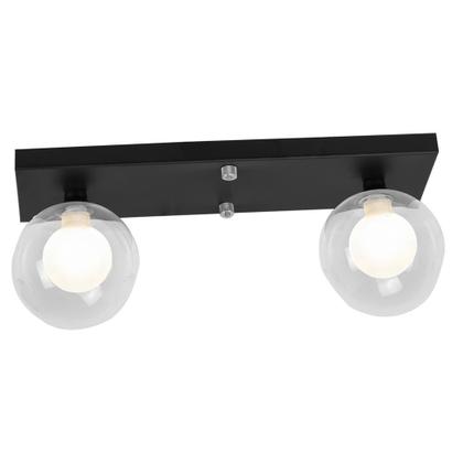 Imagem de Lustre Luminária Retangular Duplo Preto Harmony Bolinha