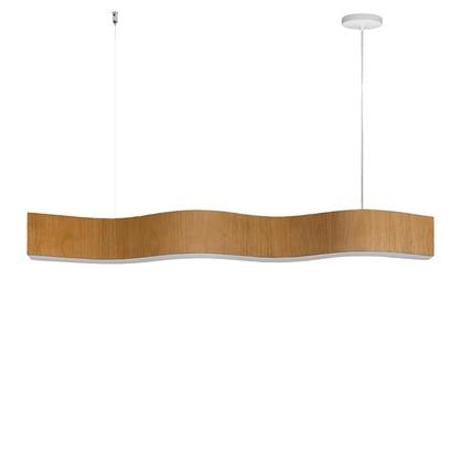 Imagem de Lustre Madeira Retangular Linear LED Integrado 98cm SNK 01  TAUARI BQ