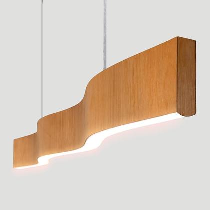 Imagem de Lustre Madeira Retangular Linear LED Integrado 98cm SNK 01  TAUARI BQ