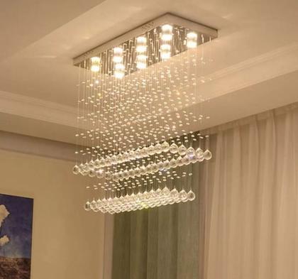 Imagem de Lustre modelo  Torre , Base de Inox Polido com  1,50 M de Altura Para Sala de Jantar/Estar