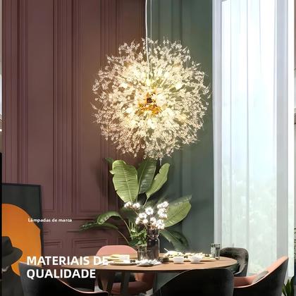 Imagem de Lustre Moderno De Cristal Luxuoso Estilo Nórdico Dente-de-Leão Para Sala De Estar E Quarto