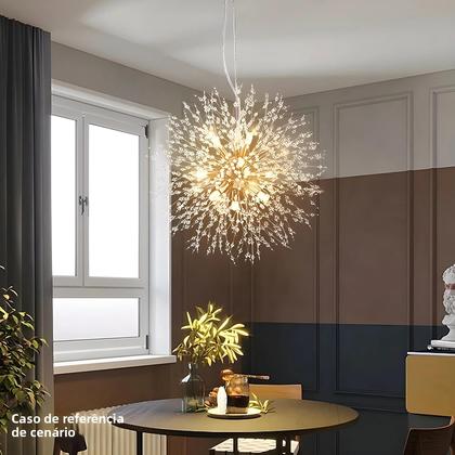 Imagem de Lustre Moderno De Cristal Luxuoso Estilo Nórdico Dente-de-Leão Para Sala De Estar E Quarto