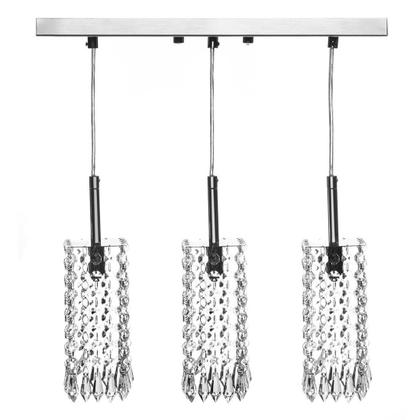 Imagem de Lustre Para Sala Clearcrillic Triplo Cristal Acrílico