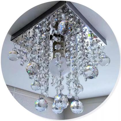 Imagem de Lustre para sala de cristal legitimo vai montado,soquete E27.