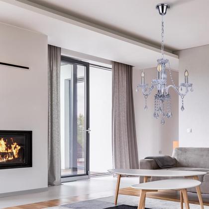 Imagem de Lustre Para Sala de Jantar Candelabro de Cristal Legítimo France Nice 3 braços E14 Bivolt