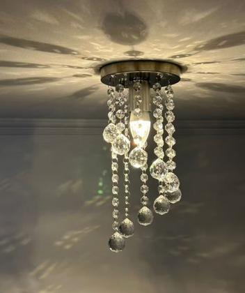 Imagem de Lustre para sala quarto de cristal legítimo k9 espiral redondo 30 cm Alt Soquete E27