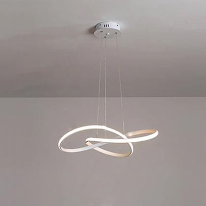 Imagem de Lustre Pendente 3000K LED Luminaria Arco Infinito Perfil Orgon Hall de Entrada Recepçao Hotel Moderno Residencial Comercial Ambiente Iluminaçao