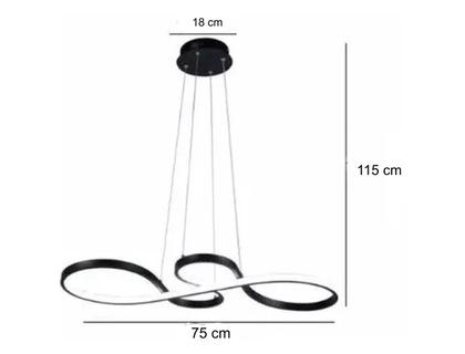 Imagem de Lustre Pendente 40w Design Moderno Bivolt Preto 3 Em 1