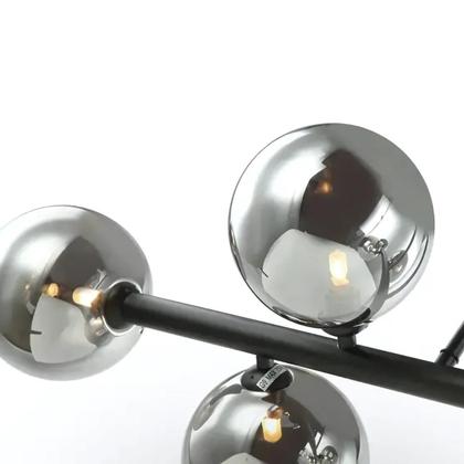 Imagem de Lustre Pendente 6 Globos Esfera Vidro Molecular Jabuticaba Sala Quarto Cozinha Mesa de Jantar Bivolt