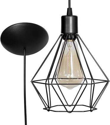 Imagem de Lustre Pendente Aramado Diamante Preto Pendente Teto