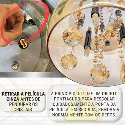 Imagem de Lustre Pendente Bacia De Cristal Âmbar 28 Cm De Diâmetro