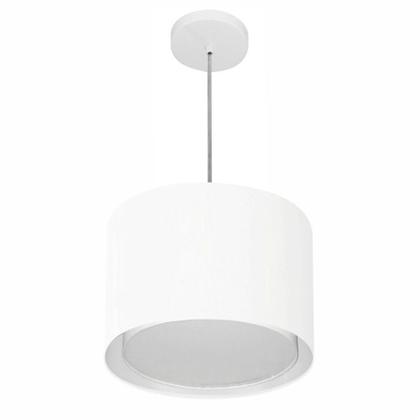 Imagem de Lustre Pendente Cilíndrico Duplo Md-4285 Cúpula em Tecido 35x30cm Branco - Bivolt