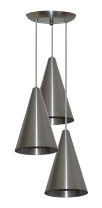 Imagem de Lustre Pendente Cone Triplo Ideal Mesa De Jantar, Quarto
