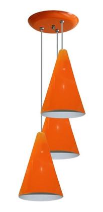 Imagem de Lustre Pendente Cone Triplo Ideal Mesa De Jantar, Quarto