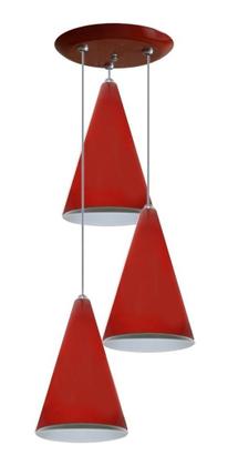 Imagem de Lustre Pendente Cone Triplo Ideal Mesa De Jantar, Quarto