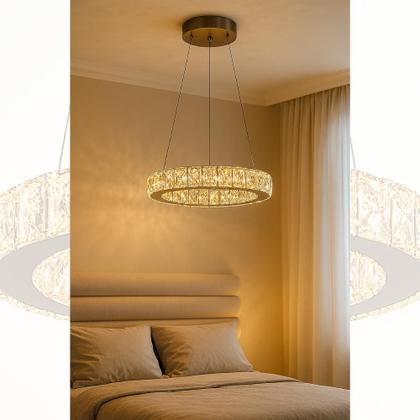 Imagem de Lustre Pendente Cristal Redondo K9 Led 3em1 Nitrolux