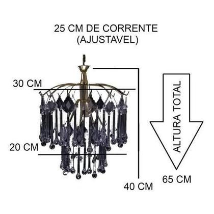 Imagem de Lustre Pendente De Cristal Para Sala Dourado
