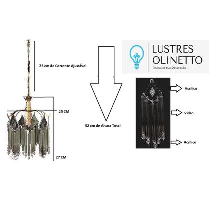 Imagem de Lustre Pendente De Teto Cristal Vidro Sala/Quarto - Prmoção