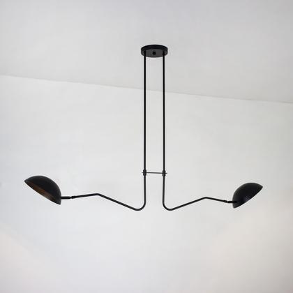 Imagem de Lustre Pendente Dome Duplo Industrial Preto 1,20 Metro 669/2