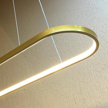 Imagem de Lustre Pendente Dourado Moderno 1 Metro Cilíndrico 40W