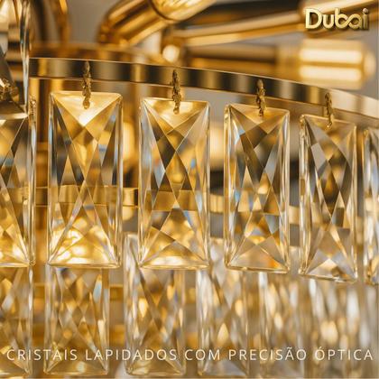 Imagem de Lustre Pendente Dubai Cristal Legítimo K9 Inox Linha Premium