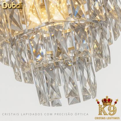 Imagem de Lustre Pendente Dubai Cristal Legítimo K9 Inox Linha Premium