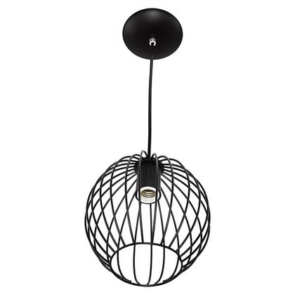 Imagem de Lustre Pendente Esfera Bola Preto 18x19 cm Sala Quarto