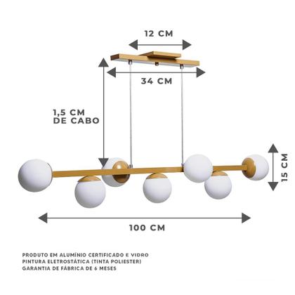 Imagem de Lustre Pendente Figo 7 Globos Esfera De Vidro