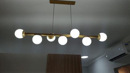 Imagem de Lustre Pendente Figo 7 Globos Esfera De Vidro