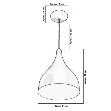 Imagem de Lustre Pendente Gota Média Alumínio 30cm Preto/Cobre