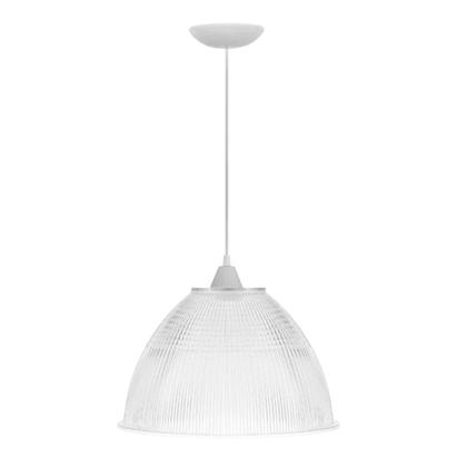 Imagem de Lustre pendente industrial galpão prismatico branco fl