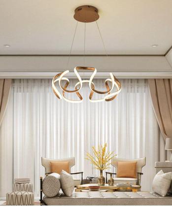 Imagem de Lustre Pendente Led Moderno Curvas 48W Ondas Luz 3 em 1 - Nitrolux