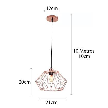 Imagem de Lustre Pendente Luminaria Flexivel Ajustavel Design Moderno Metal Aramado Decoraçao Casa Mezanino Sala Quarto Iluminaçao Suspensa