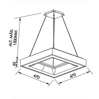 Imagem de Lustre Pendente Newline New Massu 486 Bivolt  Preto 4000K Luz Neutra