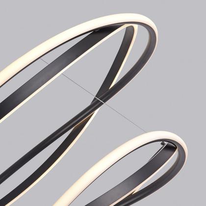 Imagem de Lustre Pendente Nordecor Euni Odi 2877 Preto Led Bivolt