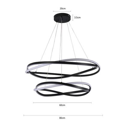Imagem de Lustre Pendente Nordecor Euni Odi 2877 Preto Led Bivolt