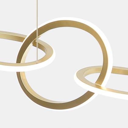 Imagem de Lustre Pendente Nordecor Zena 2597 Ouro Champagne Led Bivolt