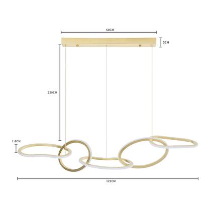 Imagem de Lustre Pendente Nordecor Zena 2597 Ouro Champagne Led Bivolt