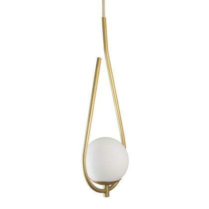 Imagem de Lustre Pendente On Drop - Dourado Com Globo De Vidro Branco