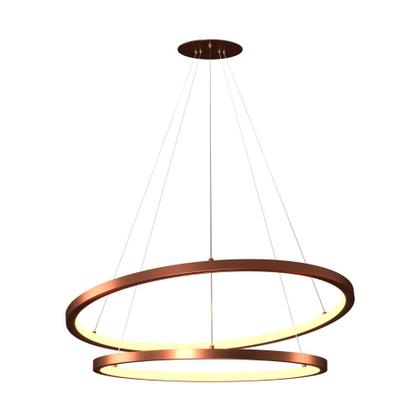 Imagem de Lustre Pendente Orluce LED 2 Aros Arcos 40/50cm 2700k Bivolt