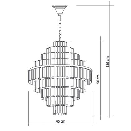 Imagem de Lustre Pendente Para Sala Cristal Legítimo Luxuoso Florença Belle 45cm 9 Lâmpadas Bivolt