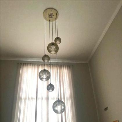 Imagem de Lustre Pendente Para Sala Pé direito Alto 5m MBM - Marfim