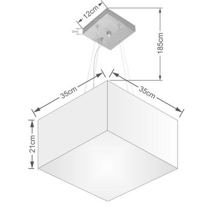 Imagem de Lustre Pendente Quadrado Md-4005 Cúpula em Tecido 21/35x35cm Café - Bivolt